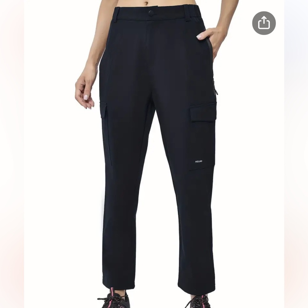 Womens navy pant rain hiking travel lightweight packable mountaineering pants L